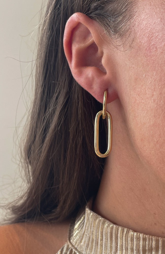 Prachtosos Aros de Oro con Cadenas Colgantes Gruesas – Accesorio de Declaración