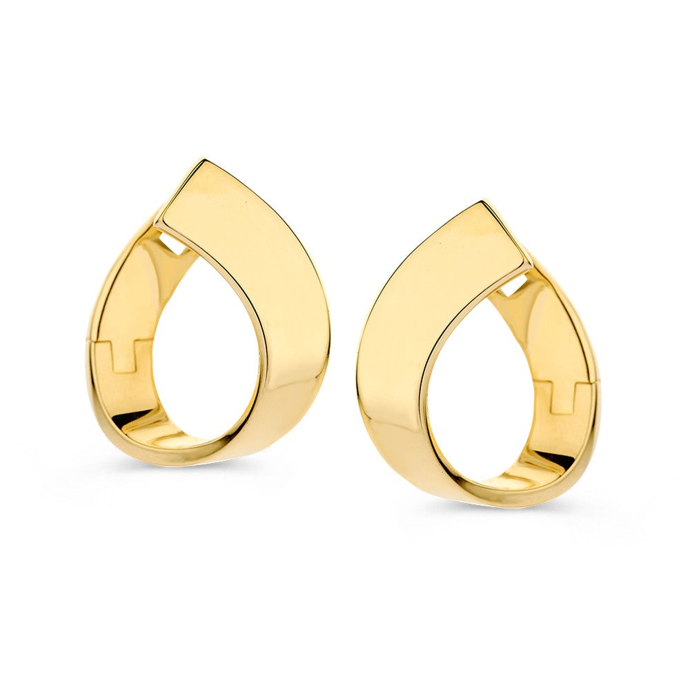 Pendientes de aro en forma de gota, de color dorado.