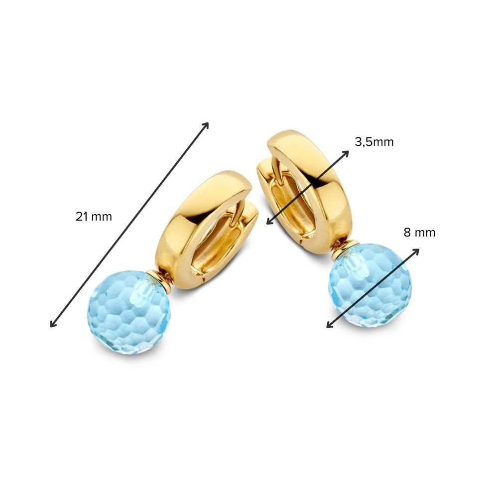 Aros de oro amarillo con colgantes de topacio – Elegancia refinada