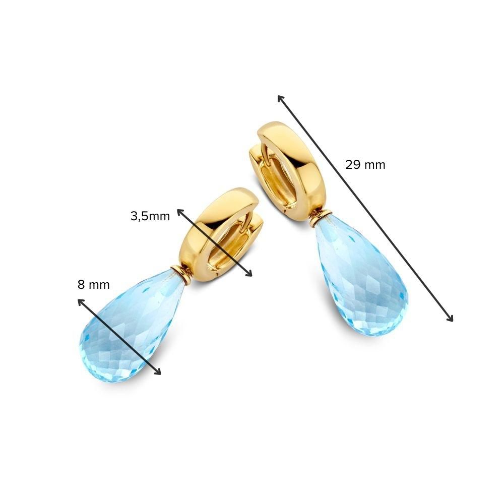 Aros de oro amarillo con topacio en forma de gota - Elegancia radiante