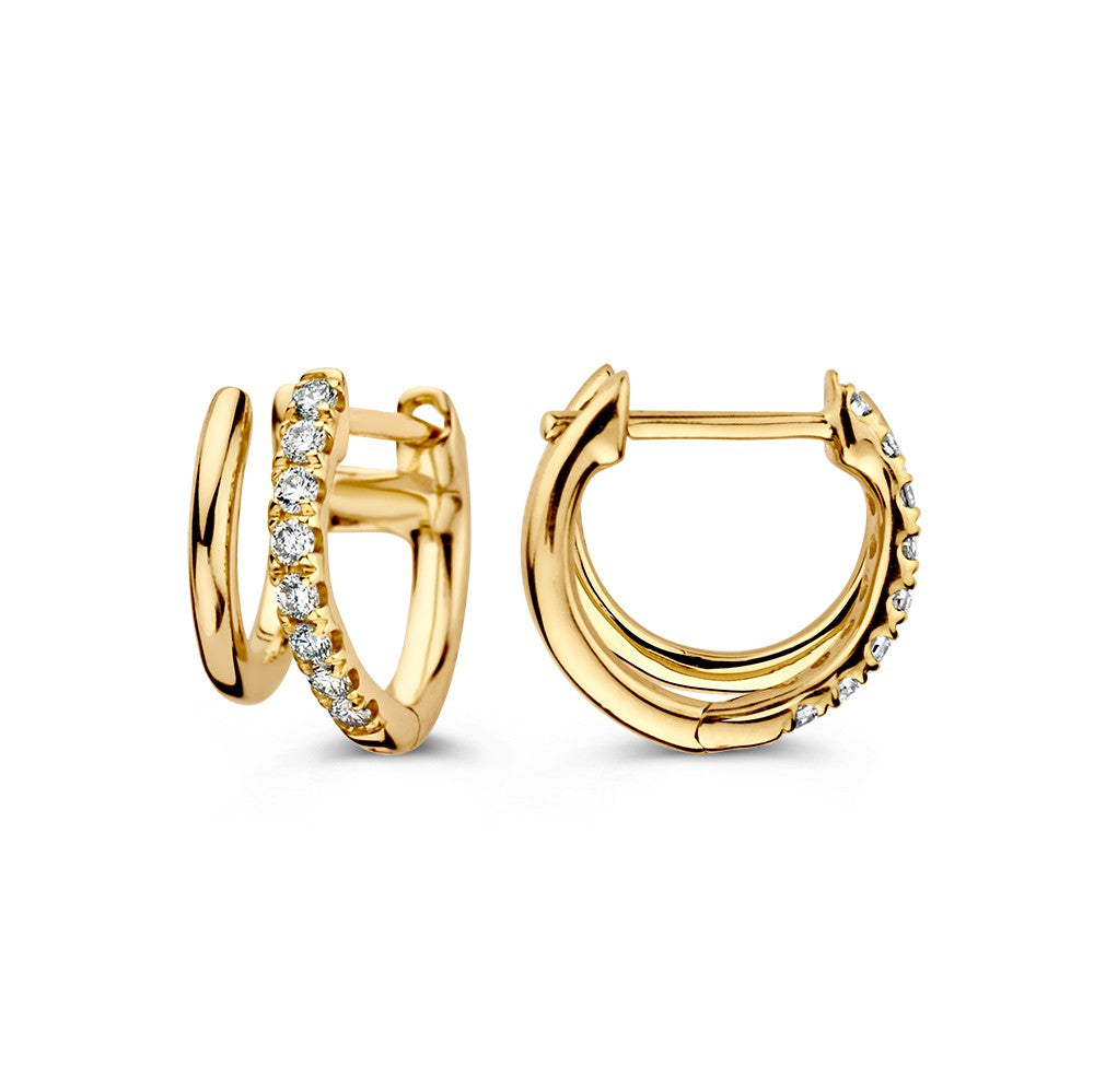 Aros de oro amarillo con diamante: ¡dos en uno!