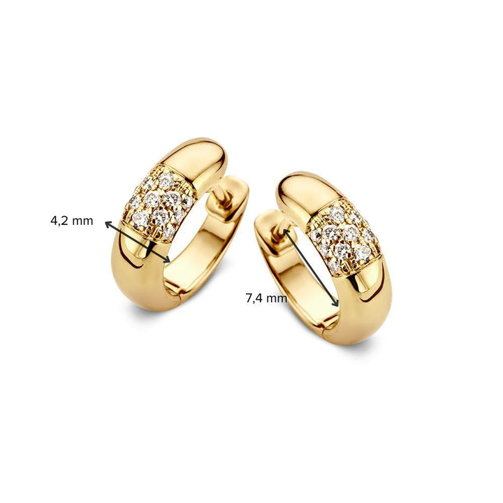Elegante Geelgouden Oorringen met Diamanten in Briljant Slijpvorm