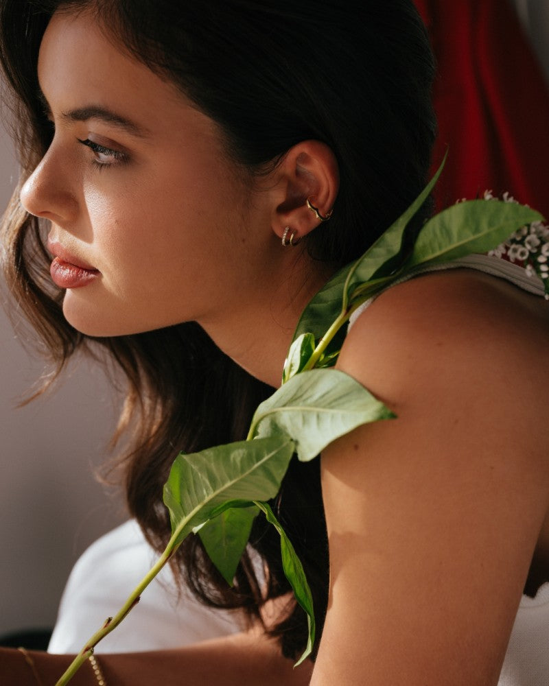 Aros de oro amarillo con diamante: ¡dos en uno!