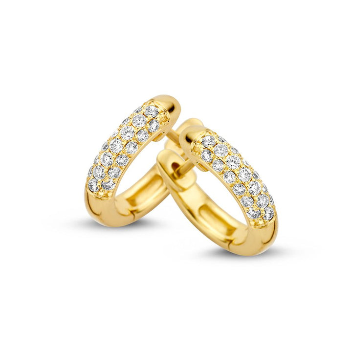 Geelgouden Oorringen met Diamant: Tijdloze Elegantie en Schittering 0,32 crt.