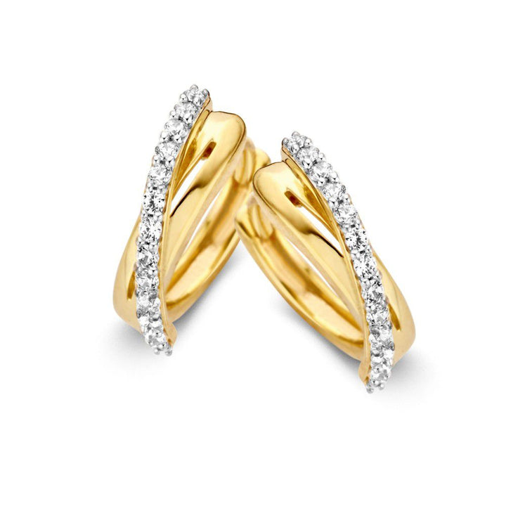 Elegant Geelgouden Oorringen met Zirkonia's