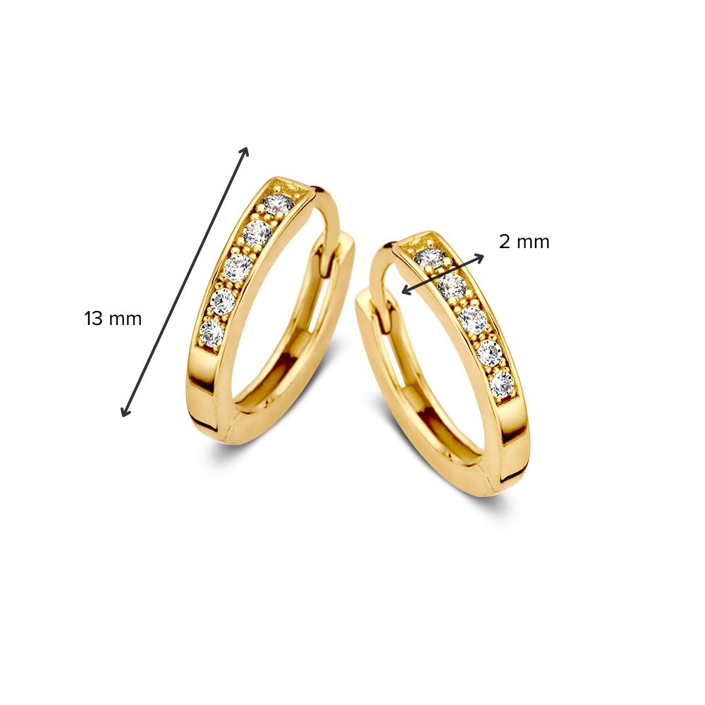 Aros de oro amarillo con circonitas – Elegancia sutil para cada día
