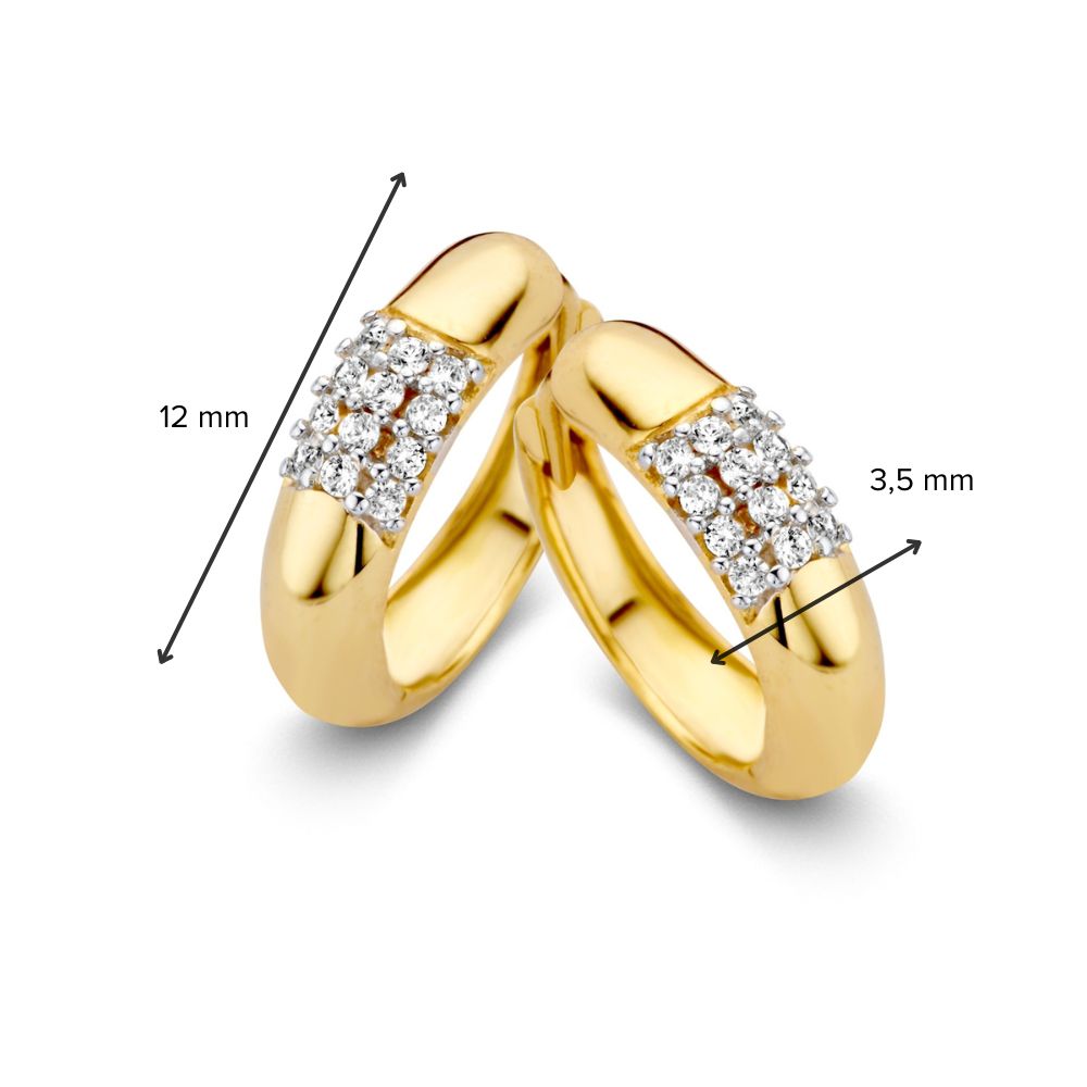 Aros de oro amarillo con brillantes circonitas - Elegancia atemporal para cualquier ocasión