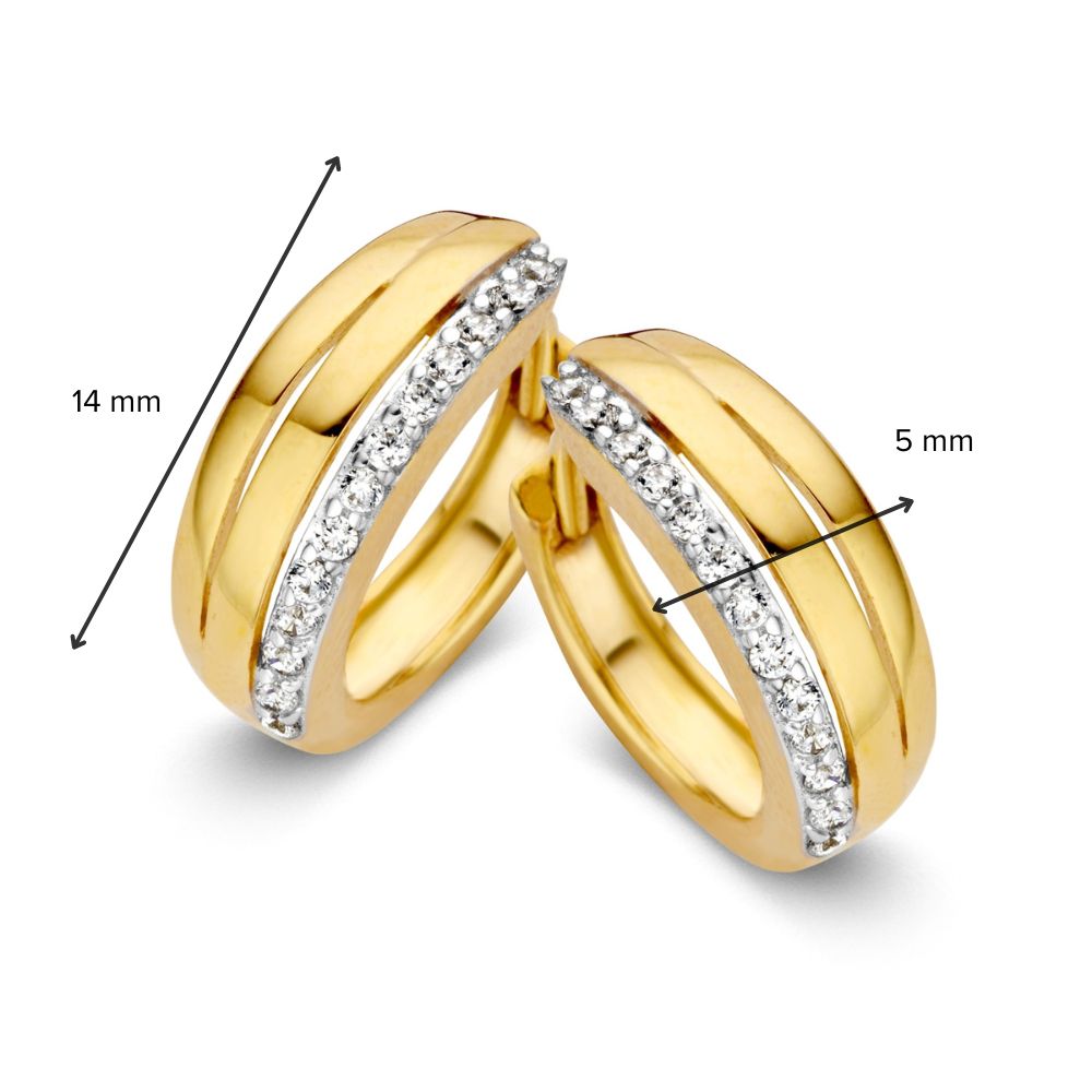 Aros de oro amarillo con circonitas atemporales