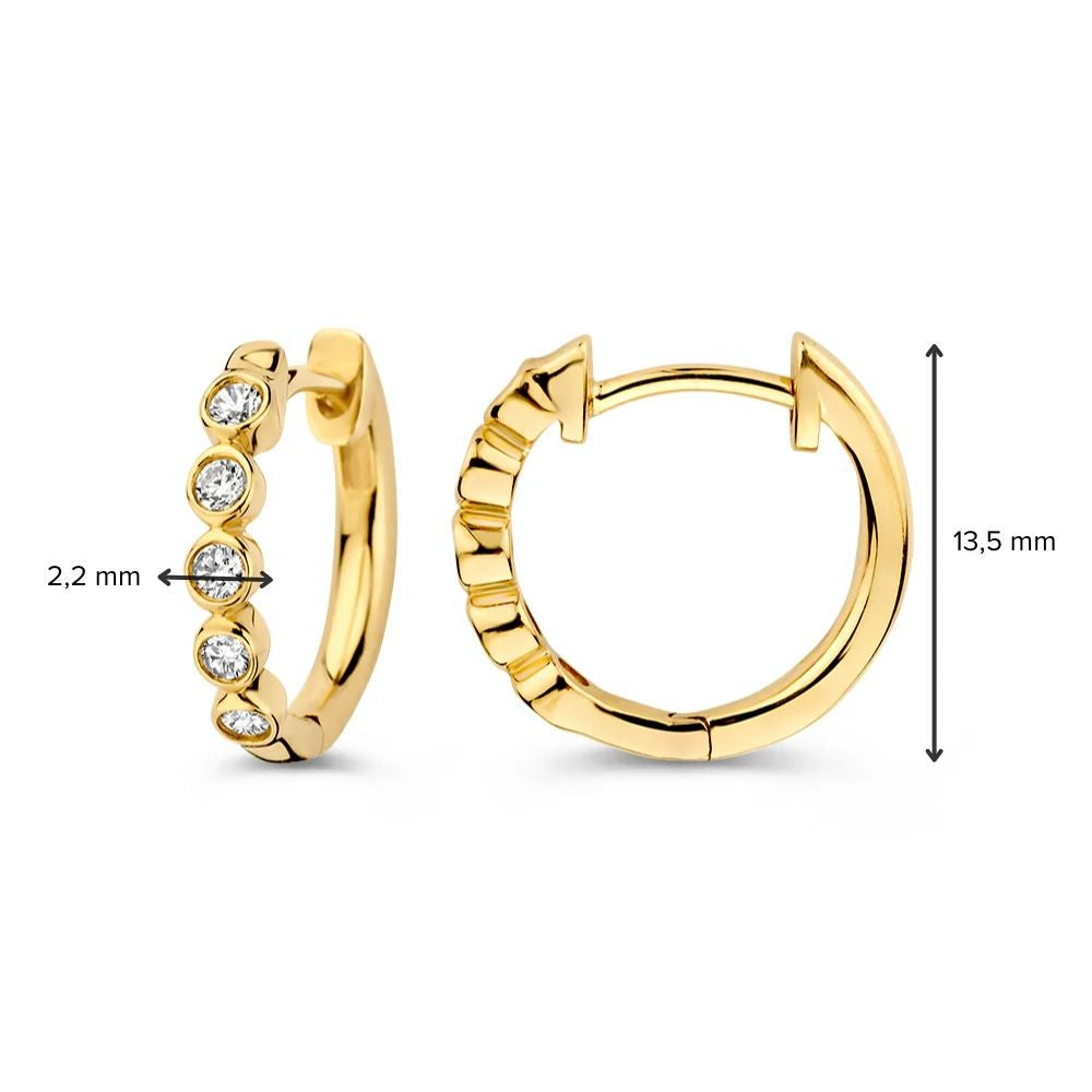 Aros Luna 0,20 crt. oro amarillo