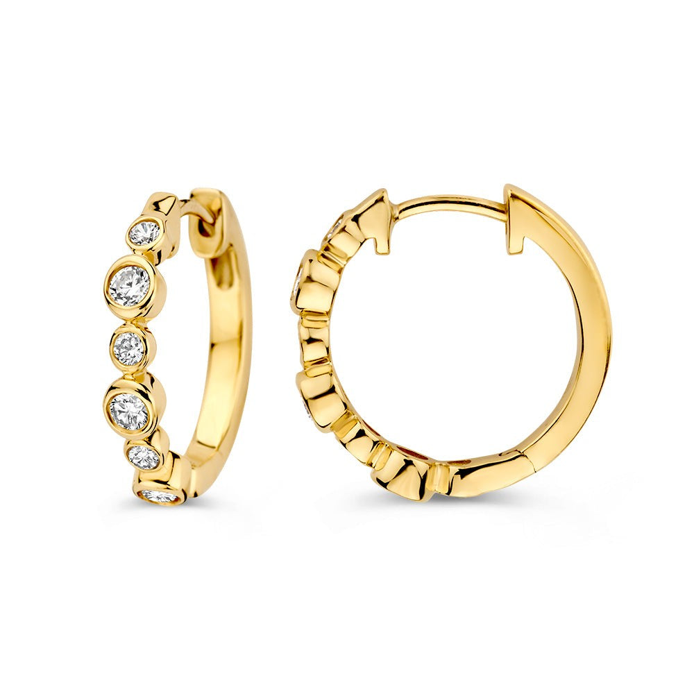 Aros Luna 0,40 crt. oro amarillo