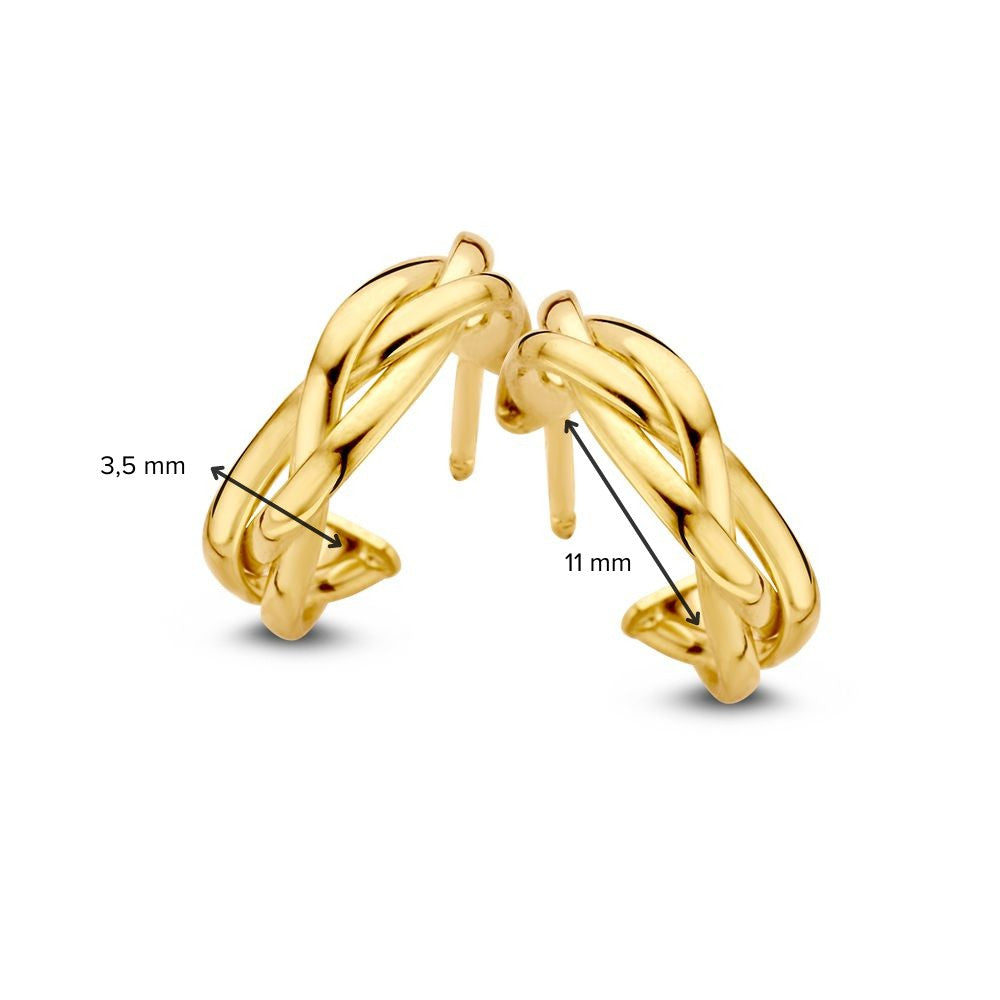 Pulsera de oro bicolor de 14 quilates para de mujer – amarillo/blanco – 19 cm