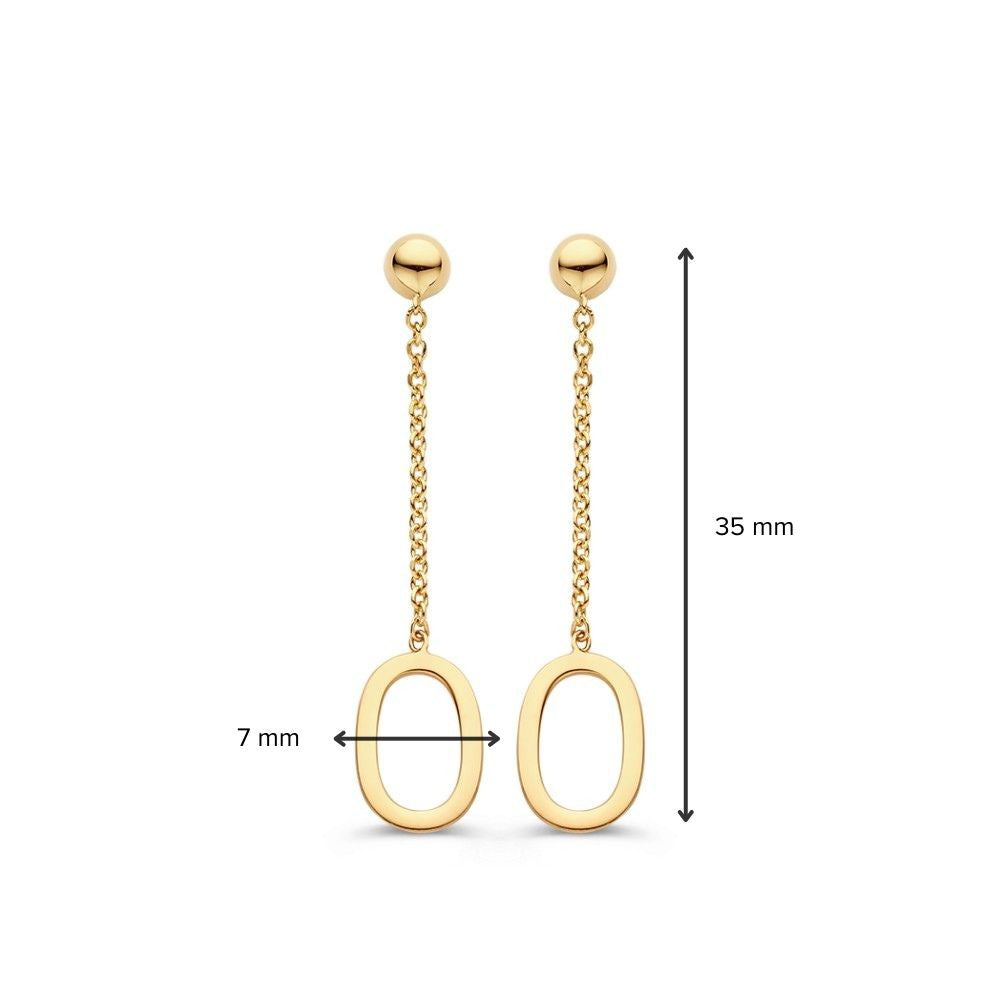 Aros Largos de Oro Amarillo – 14 Quilates, Elegantes y Atemporales