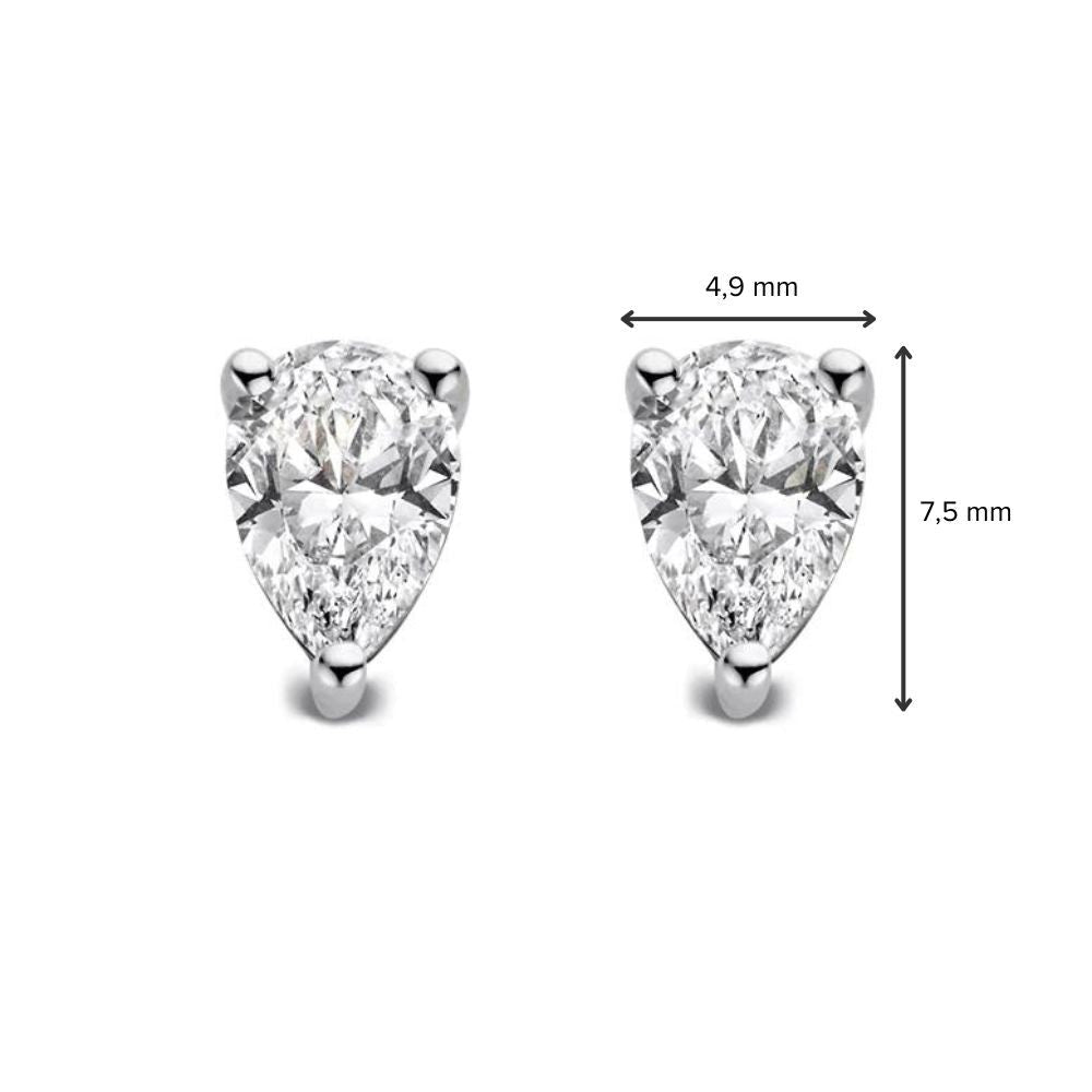 Pendientes Ava 1,00 crt. oro blanco