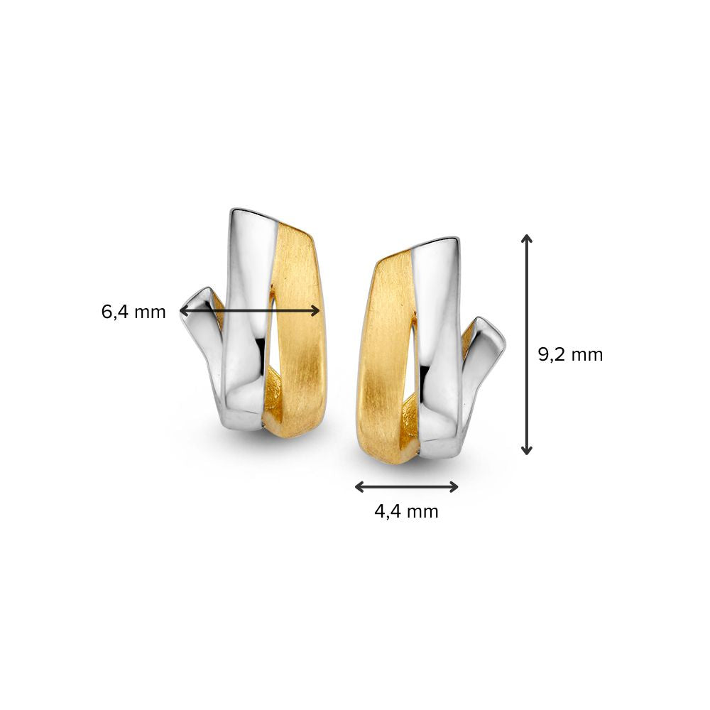 Pendientes de oro bicolor 14 quilates – Acabado mate/brillante sin piedra