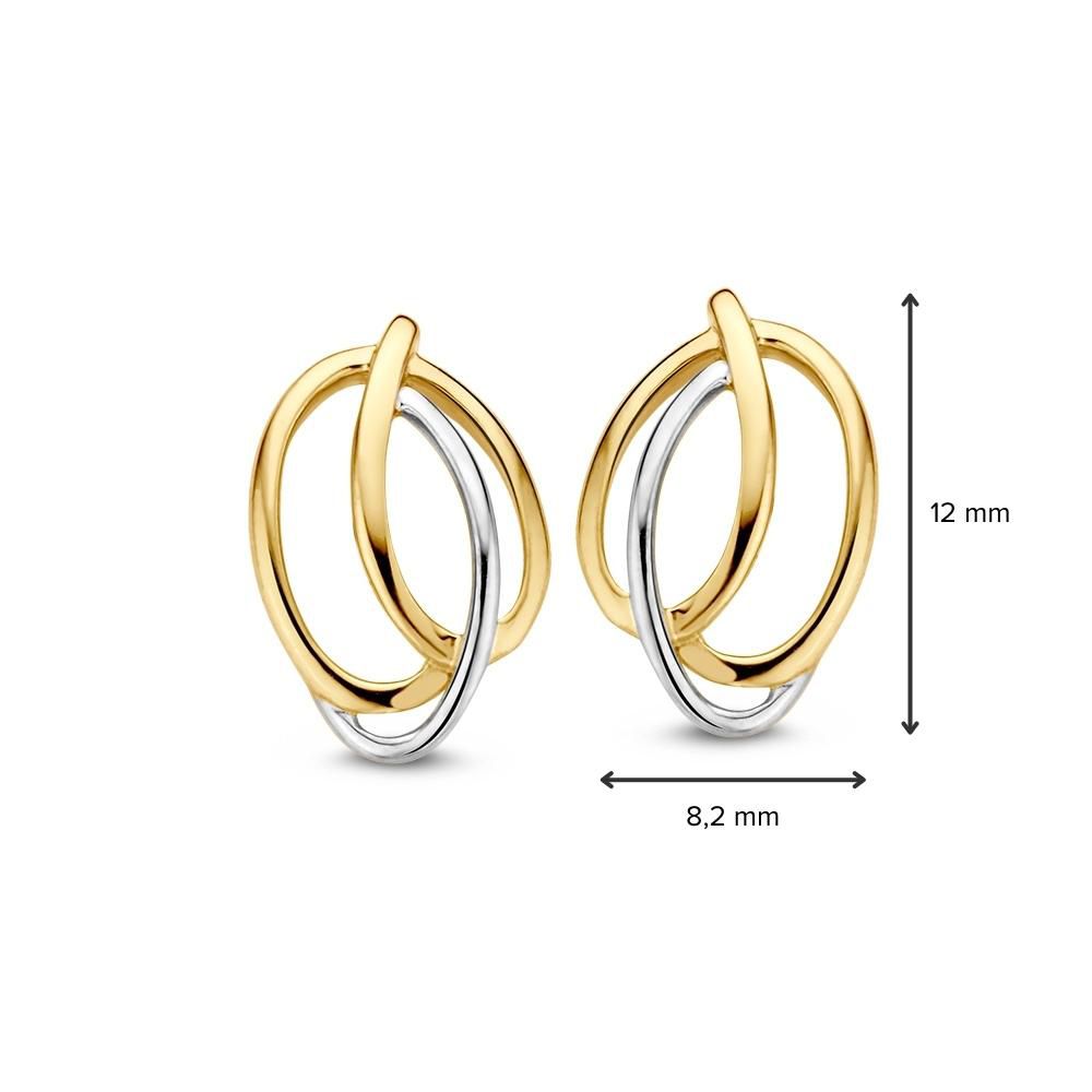 Pendientes de oro bicolor de 14 quilates para de mujer – oro amarillo/oro blanco