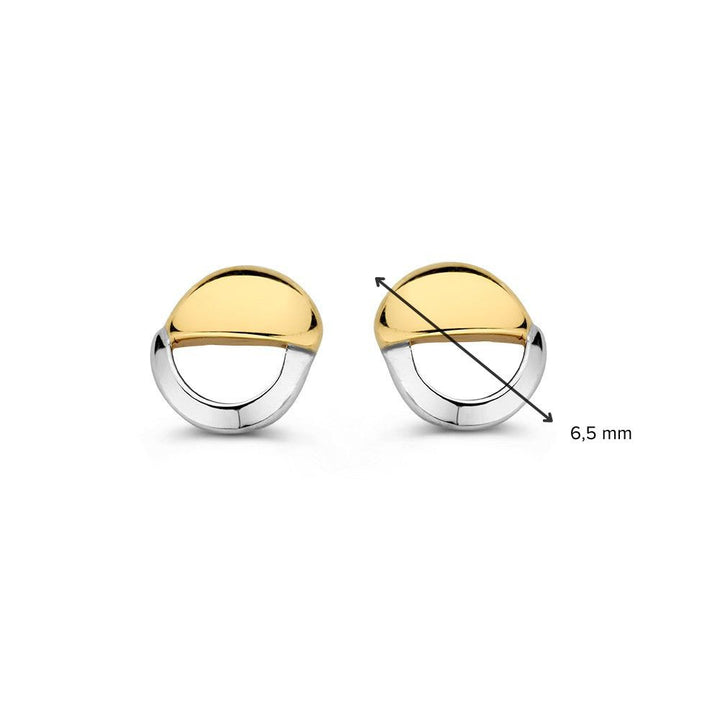 14 Karaat Bicolor Gouden Oorstekers voor Dames – Geel/Wit Gouden Oorstekers