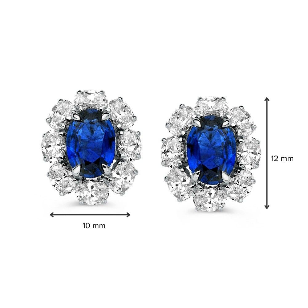 Pendientes bicolor de zafiro y diamante