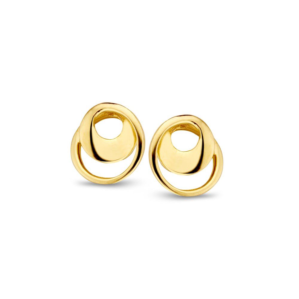 Pendientes de oro amarillo de 14K, con diseño sencillo y elegante, de 8 mm.