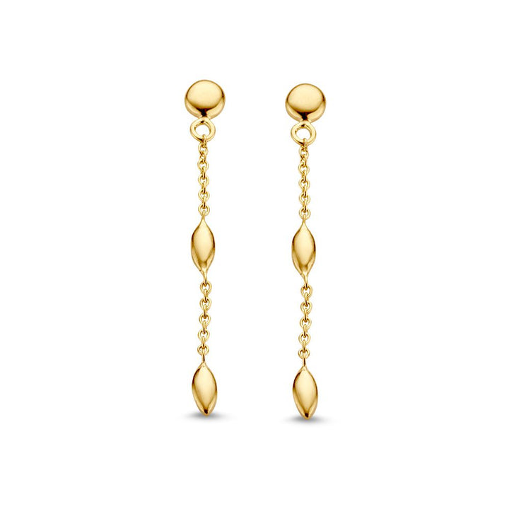 14K Geelgouden Oorstekers 34mm – Verfijnde en Tijdloze Oorbellen voor Dames