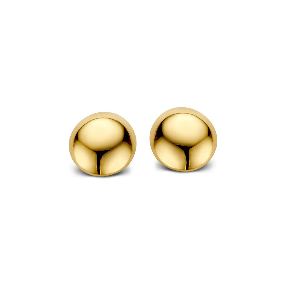 Pendientes de oro amarillo con forma de media esfera.