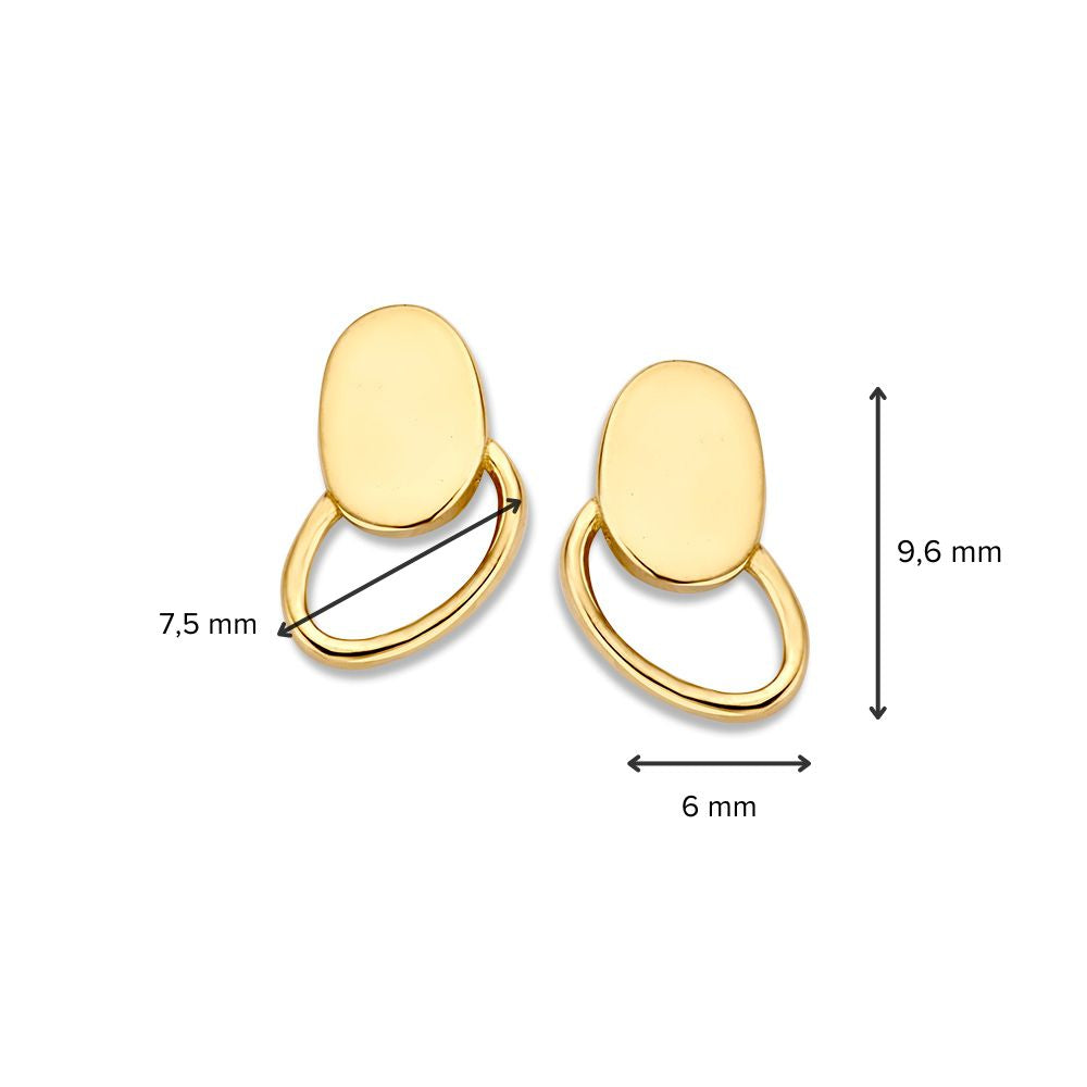 Pendientes de oro amarillo 14K 10mm – Elegancia minimalista refinada