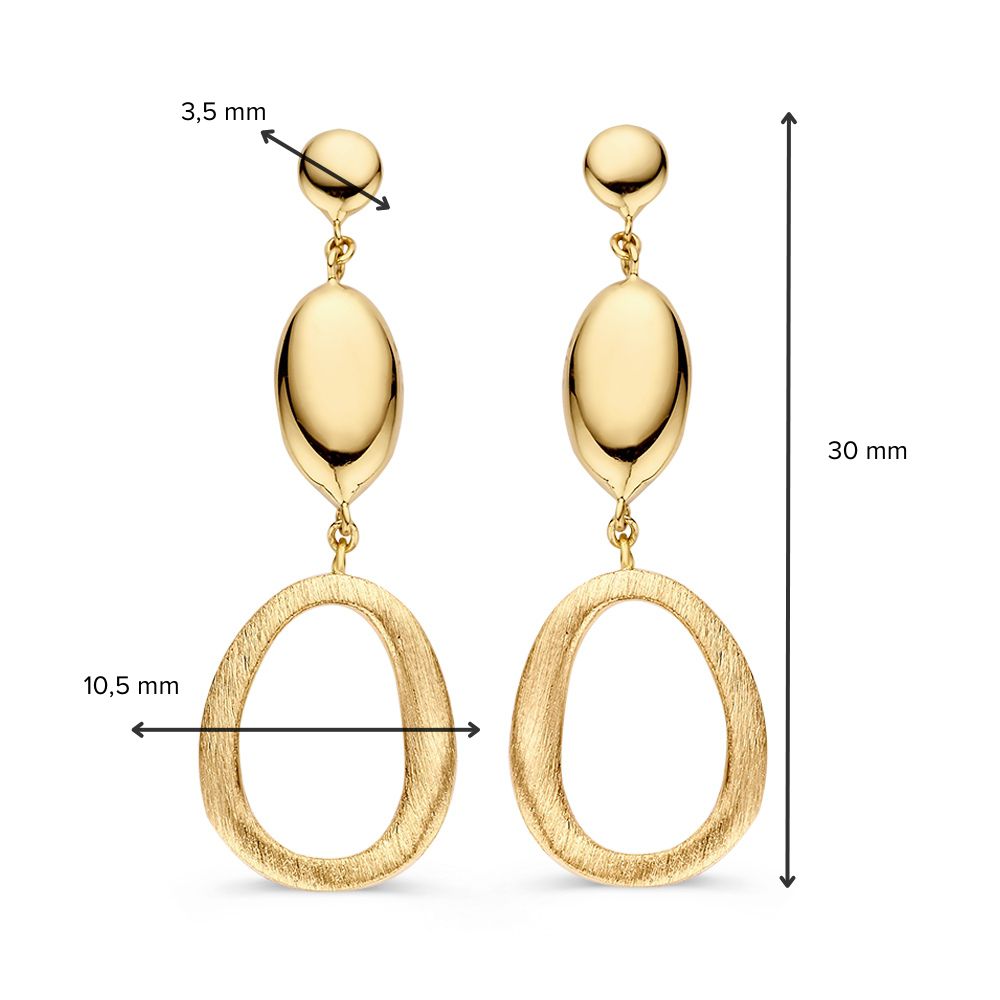 Pendientes de oro amarillo con elementos colgantes – 14 quilates