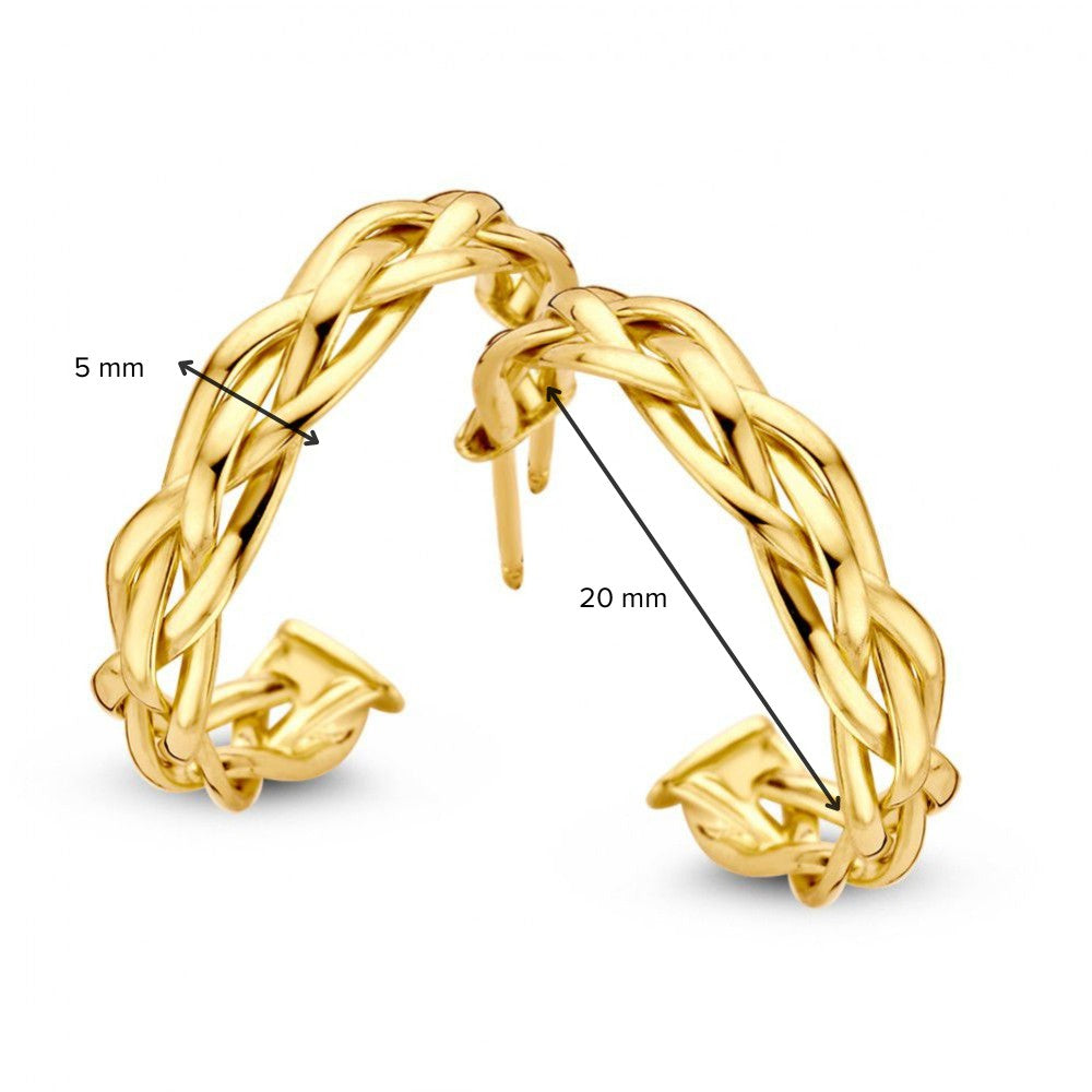 Geelgouden Oorstekers 14K 20mm - Eenvoudige Elegantie