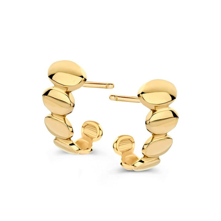 Geelgouden Oorstekers met Bolletjes Design – 14-Karaat Luxe voor Dames