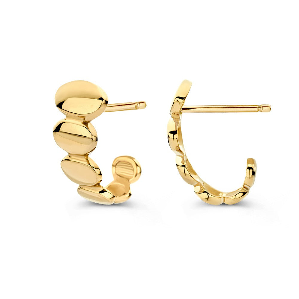 Geelgouden Oorstekers met Bolletjes Design – 14-Karaat Luxe voor Dames