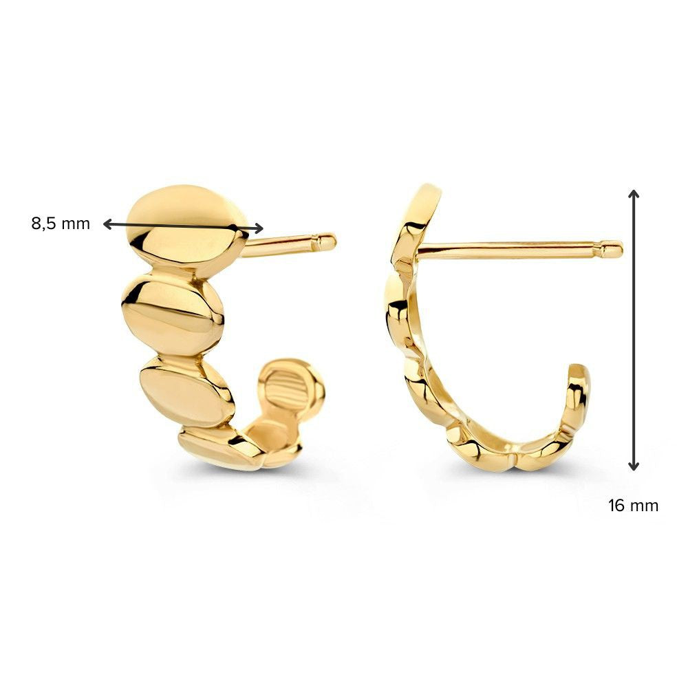 Geelgouden Oorstekers met Bolletjes Design – 14-Karaat Luxe voor Dames