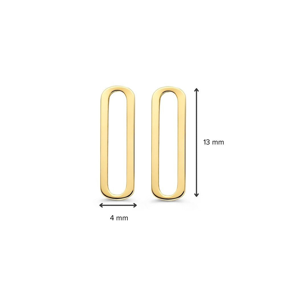 Pendientes de oro amarillo con forma ovalada en oro de 14 quilates