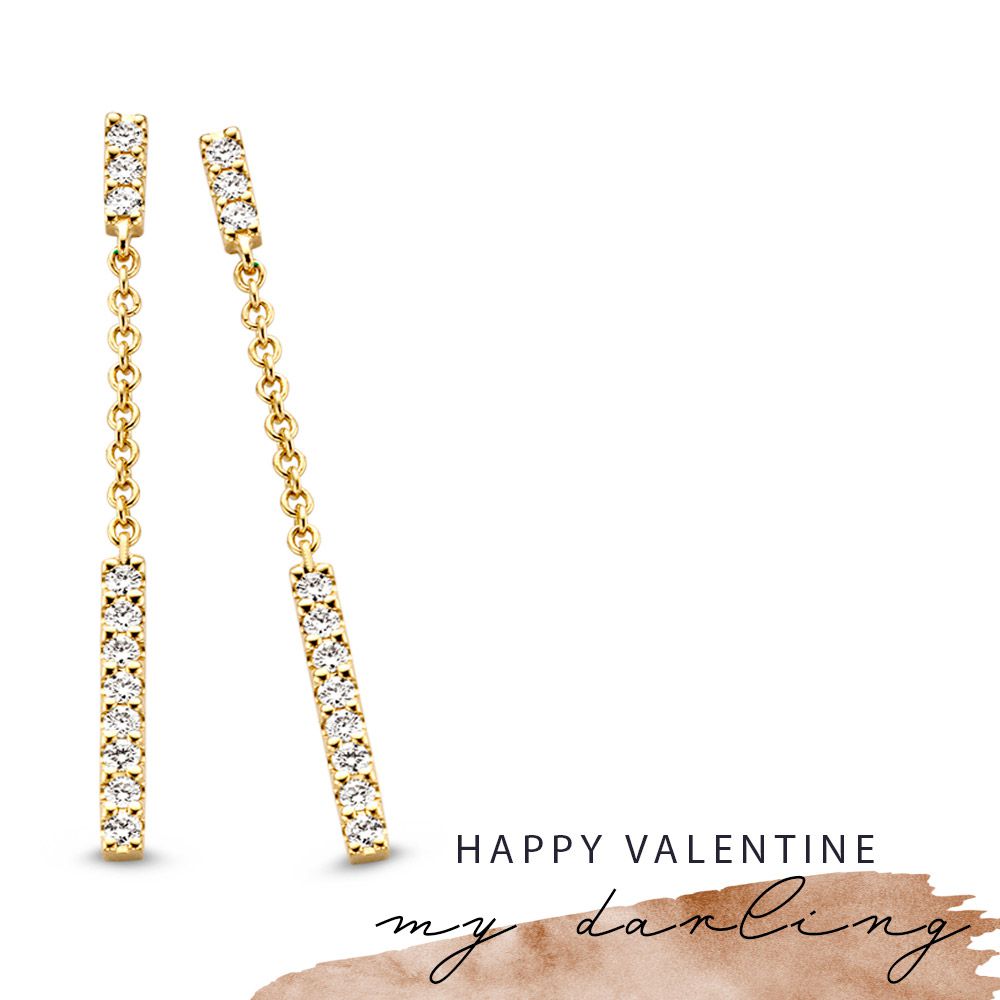 Pendientes de oro amarillo con diamante de 0,12 crt. – Elegancia Sutil