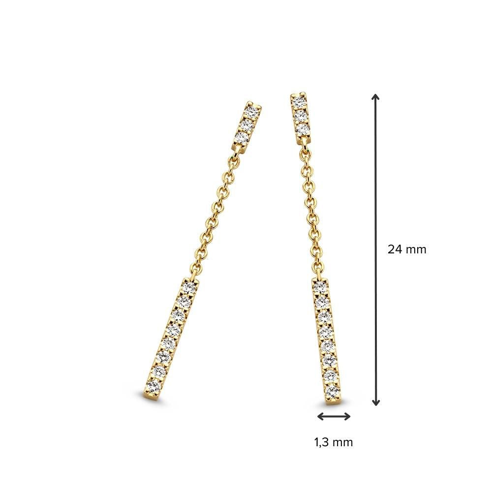 Pendientes de oro amarillo con diamante de 0,12 crt. – Elegancia Sutil