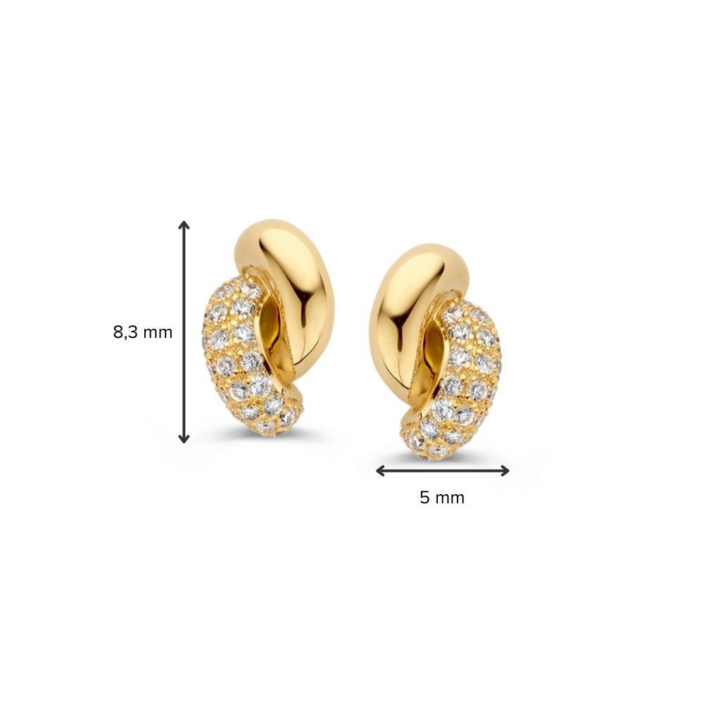 Pendientes de oro amarillo elegantes con diamantes, 0.15ct – Joyería atemporal de mujer