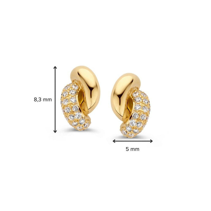 Elegant Yellow Gold Knot Earrings with Diamonds, 0.15ct – Timeless Jewelry for Women