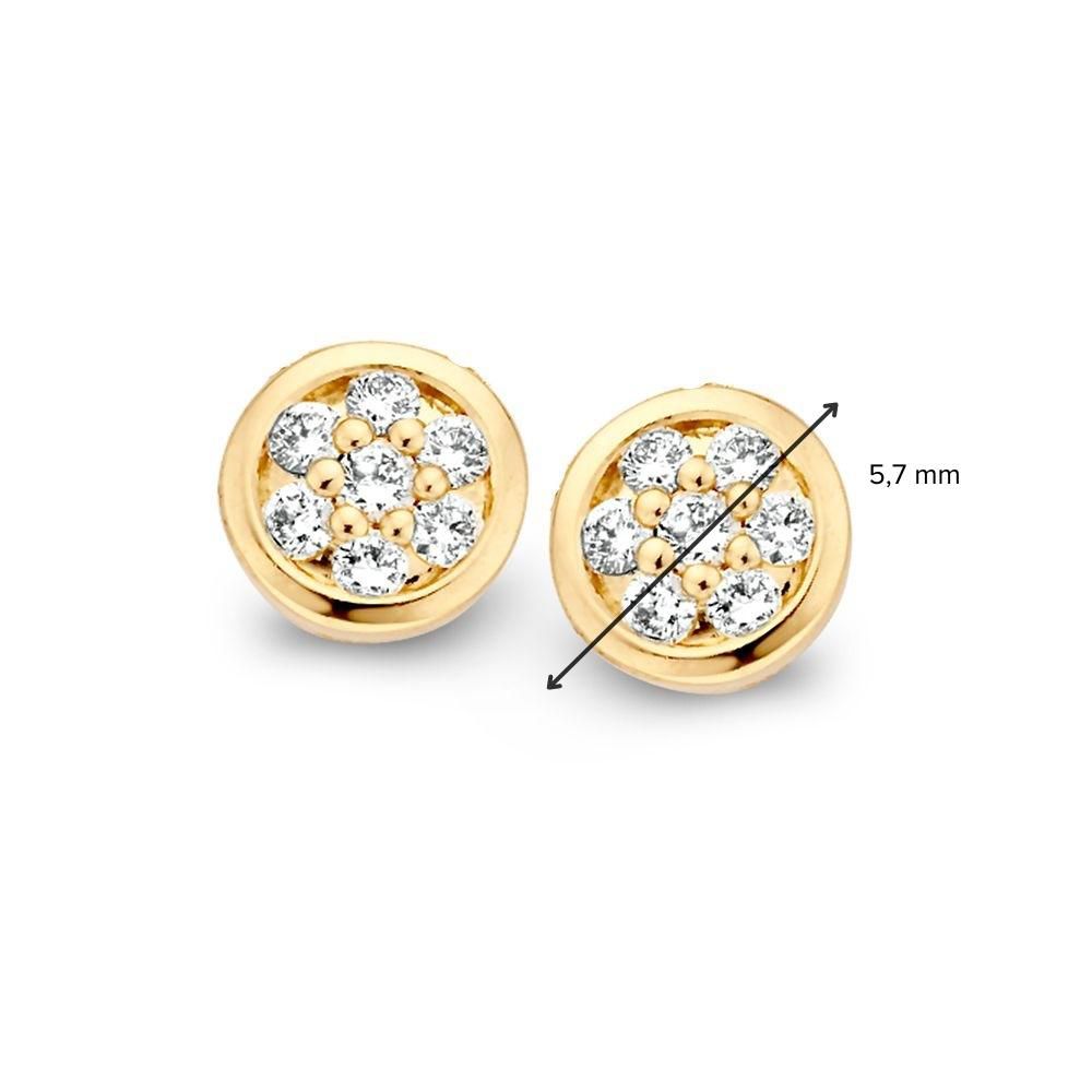 Pendientes de oro amarillo con diamante de 0,18 crt. – Elegante