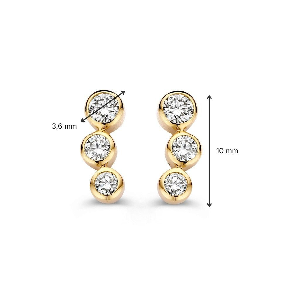 Pendientes de oro amarillo de 14k 'Bubbles' con diamantes de corte brillante de 0.34ct