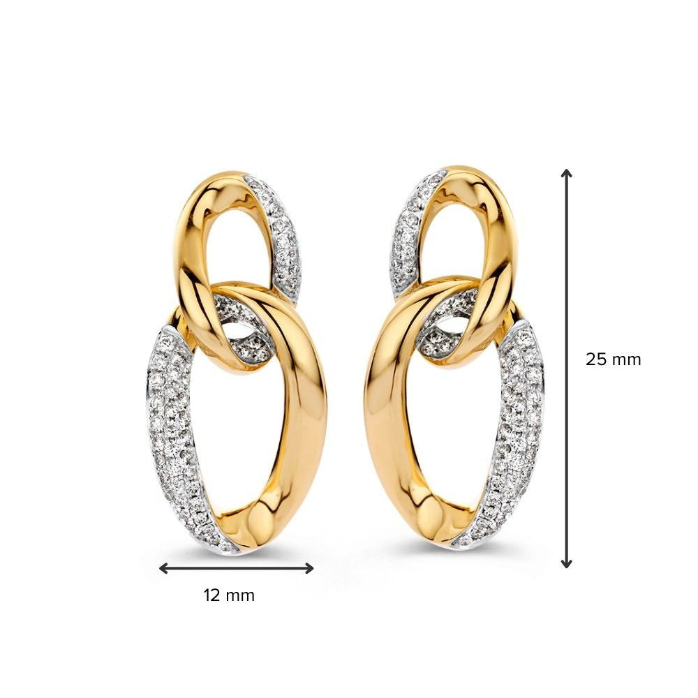 Pendientes de oro amarillo con diamantes – Elegancia y Brillo en Uno