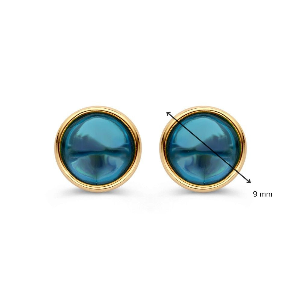 Pendientes de oro amarillo con topacio – Pendientes elegantes de mujer