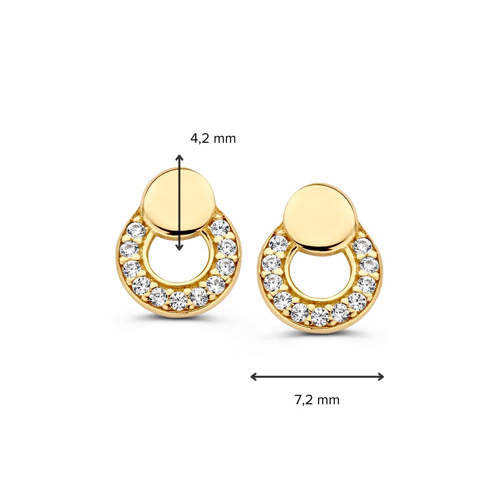 Pendientes de oro amarillo con circonitas - Pendientes refinados de mujer - Van der Kooij