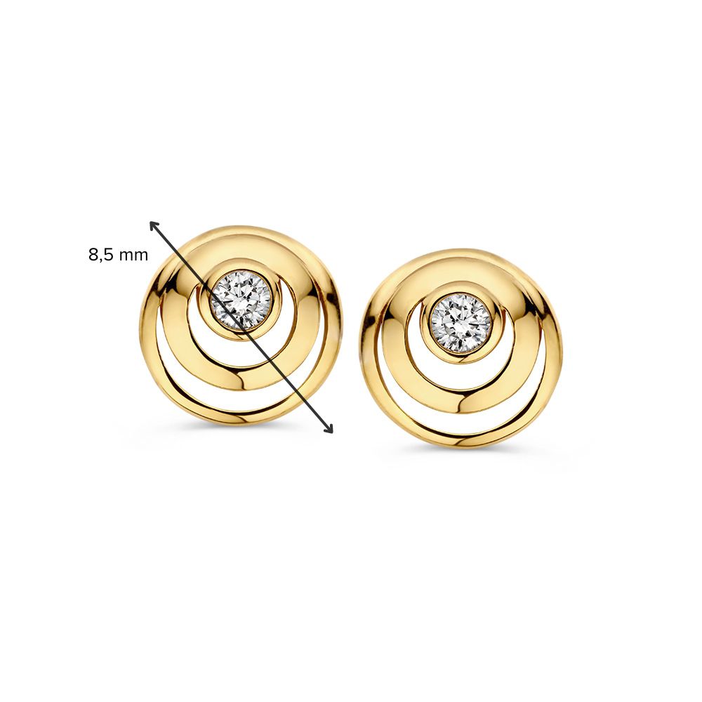 Pendientes de oro amarillo con circonitas – 14 quilates, elegante y atemporal