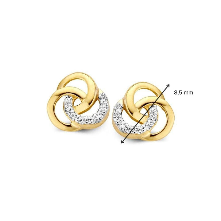 Geelgouden Oorstekers met Zirkonia's – 14 Karaat, Elegant Design