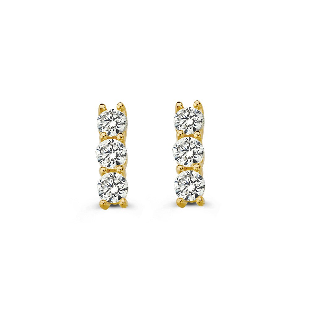 Geelgouden Oorstekers met Zirkonia – 14 Karaat