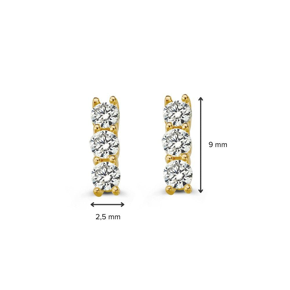 Pendientes de oro amarillo con circonitas – 14 quilates