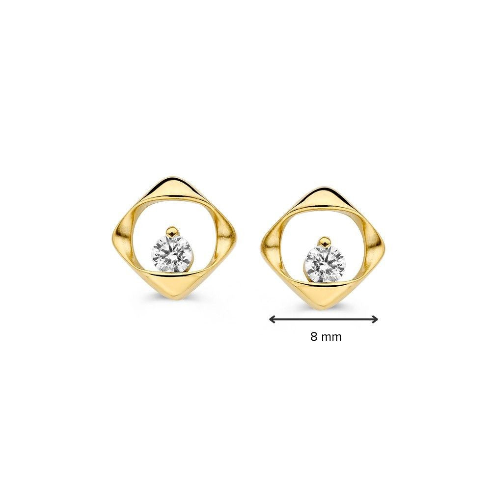 Pendientes de oro amarillo con circonitas