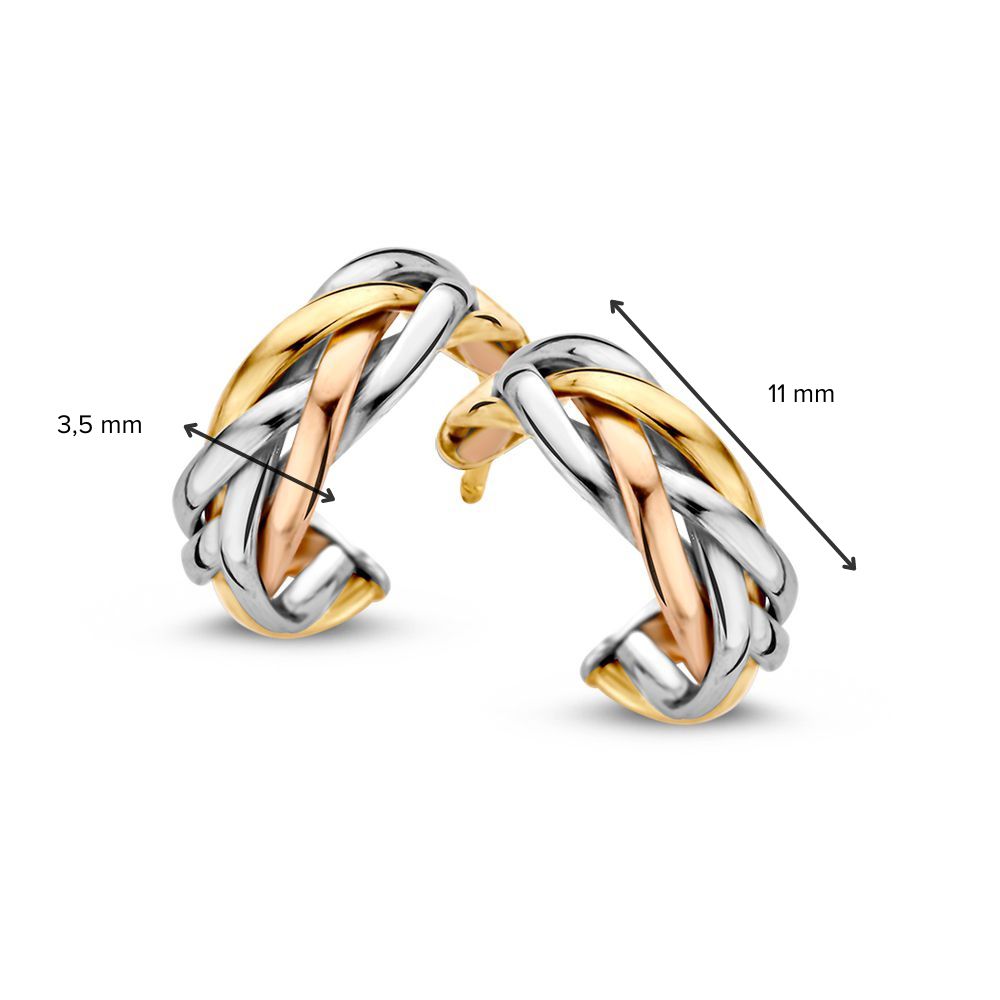 Pendientes de oro tricolor – 14 quilates, elegancia en tres colores