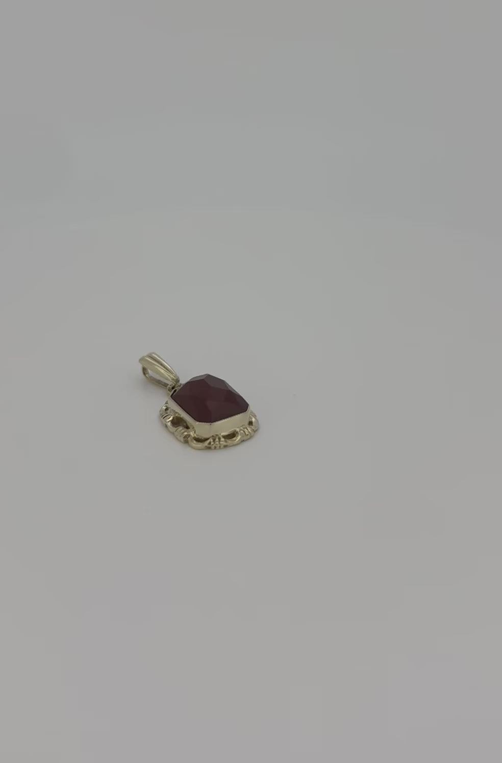 colgante vintage de oro 14k carneool 1.6gr