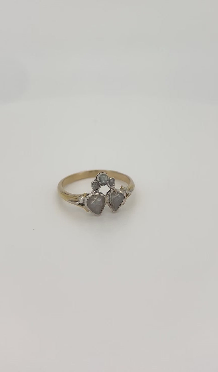 anillo vintage de oro diamante 14k 3.0gr