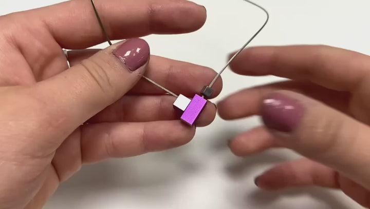 Collier Vierkantje en rechthoekje Paars C206P