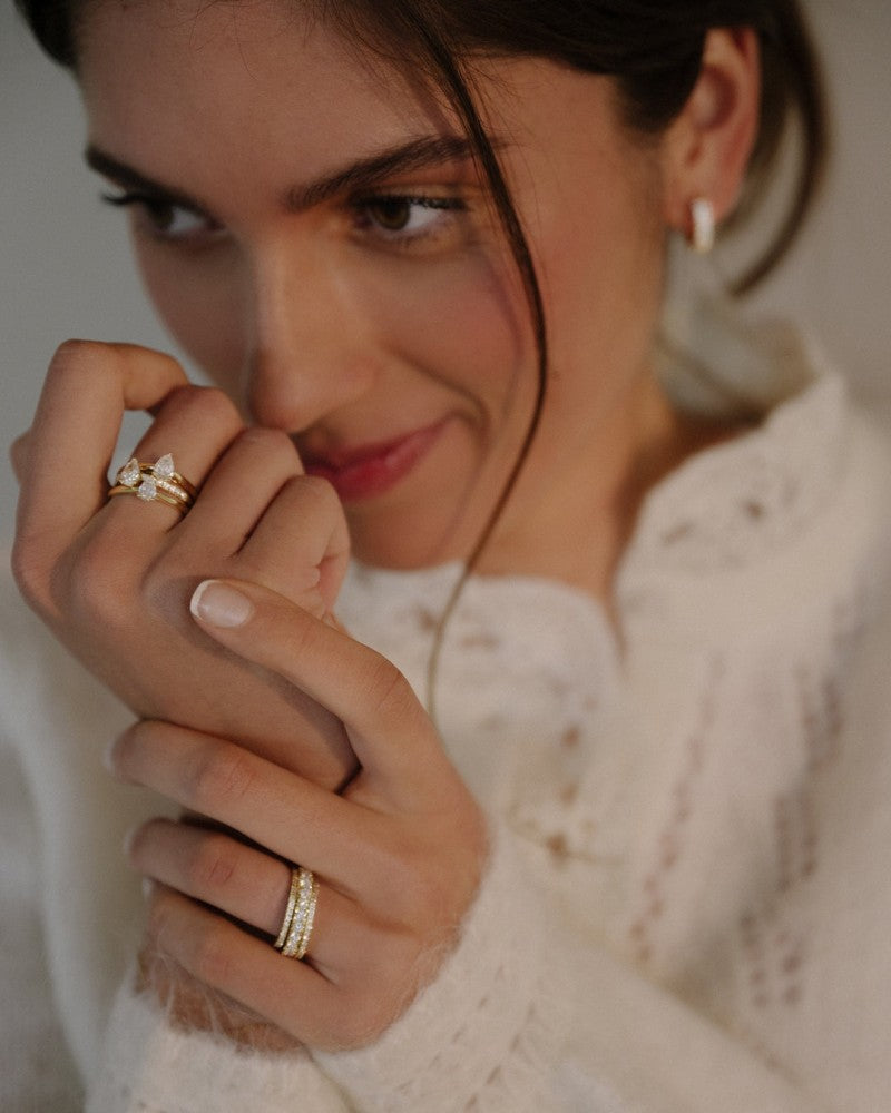 Anillo Ava Royal 0,75 crt. oro blanco